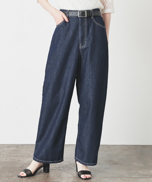 Honeys（ハニーズ）の「デニムカーブパンツ（デニムパンツ・レディース・ブルー系その他/ブルー系その他2/グレー/ダルブルー系/インディゴブルー・L/LL/M/S/SS）」の2枚目の写真