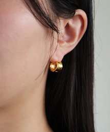 【silver925】Ordinary Pierce 16KGP/オーディナリー フープピアス
