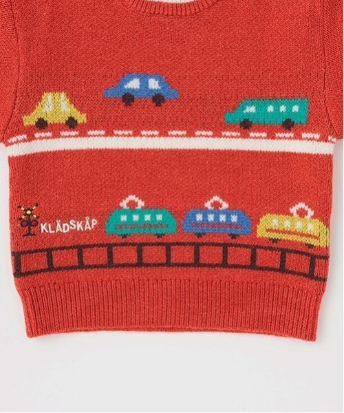kladskap（クレードスコープ）の「乗り物ニットプルオーバー（ニット/セーター・キッズ・トップグレー/レッド・120cm/110cm/90cm/100cm）」の12枚目の写真