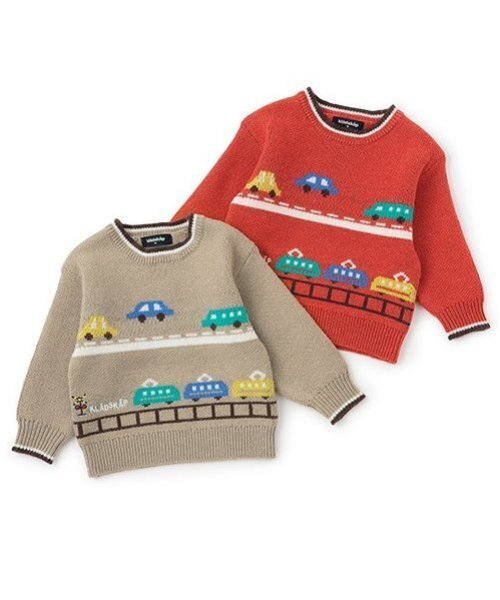 kladskap（クレードスコープ）の「乗り物ニットプルオーバー（ニット/セーター・キッズ・トップグレー/レッド・120cm/110cm/90cm/100cm）」の7枚目の写真