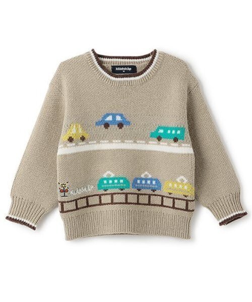 kladskap（クレードスコープ）の「乗り物ニットプルオーバー（ニット/セーター・キッズ・トップグレー/レッド・120cm/110cm/90cm/100cm）」の3枚目の写真