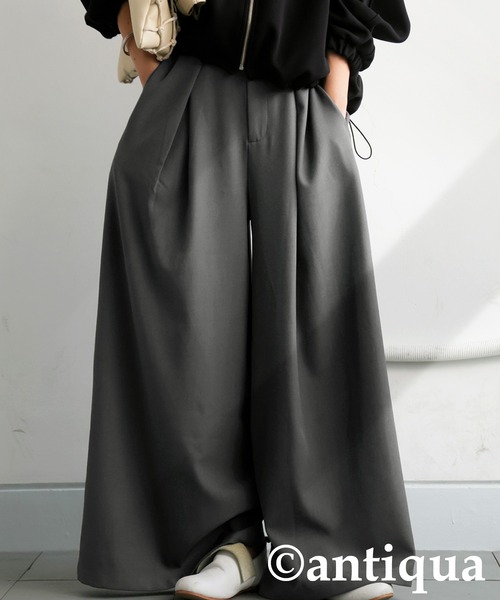 antiqua(アンティカ)の「ワイドパンツ(その他パンツ・レディース・グレー/ブラック・MEDIUM/LARGE)」の10枚目の写真
