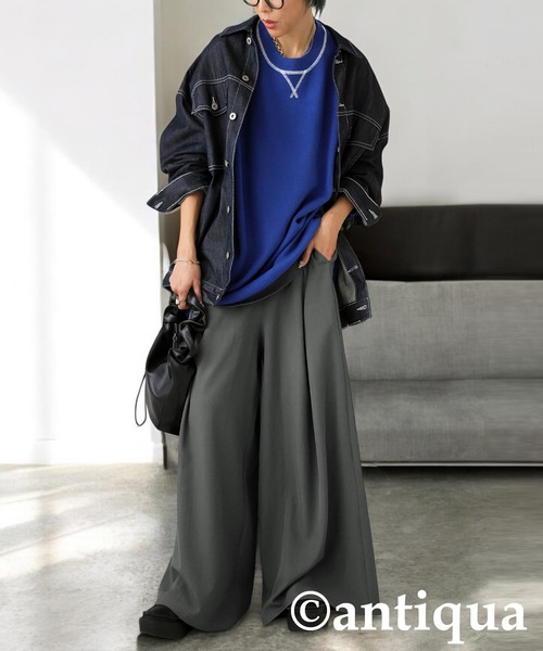 antiqua(アンティカ)の「ワイドパンツ(その他パンツ・レディース・グレー/ブラック・MEDIUM/LARGE)」の17枚目の写真