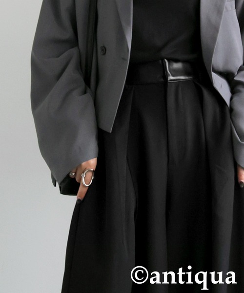 antiqua(アンティカ)の「ワイドパンツ(その他パンツ・レディース・グレー/ブラック・MEDIUM/LARGE)」の3枚目の写真