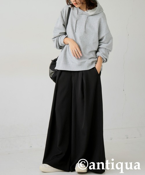 antiqua(アンティカ)の「ワイドパンツ(その他パンツ・レディース・グレー/ブラック・MEDIUM/LARGE)」の5枚目の写真