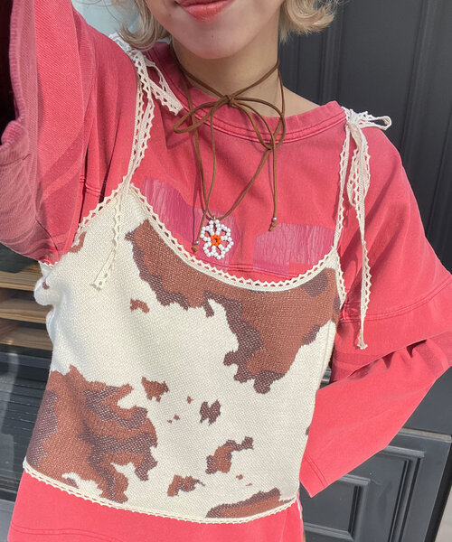 HELLO.SANFRANCISCO(ハローサンフランシスコ)の「【HELLO.SANFRANCISCO/ハローサンフランシスコ】COW柄キャミ(キャミソール・レディース・アイボリー・ONE SIZE)」の12枚目の写真