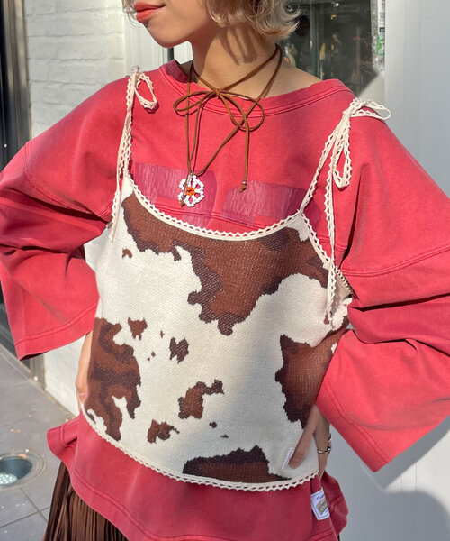 HELLO.SANFRANCISCO(ハローサンフランシスコ)の「【HELLO.SANFRANCISCO/ハローサンフランシスコ】COW柄キャミ(キャミソール・レディース・アイボリー・ONE SIZE)」の13枚目の写真