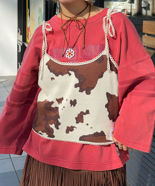 HELLO.SANFRANCISCO(ハローサンフランシスコ)の「【HELLO.SANFRANCISCO/ハローサンフランシスコ】COW柄キャミ(キャミソール・レディース・アイボリー・ONE SIZE)」の14枚目の写真
