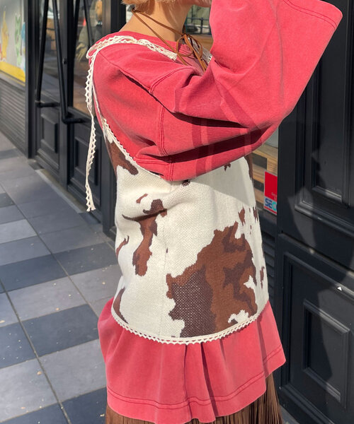 HELLO.SANFRANCISCO(ハローサンフランシスコ)の「【HELLO.SANFRANCISCO/ハローサンフランシスコ】COW柄キャミ(キャミソール・レディース・アイボリー・ONE SIZE)」の6枚目の写真