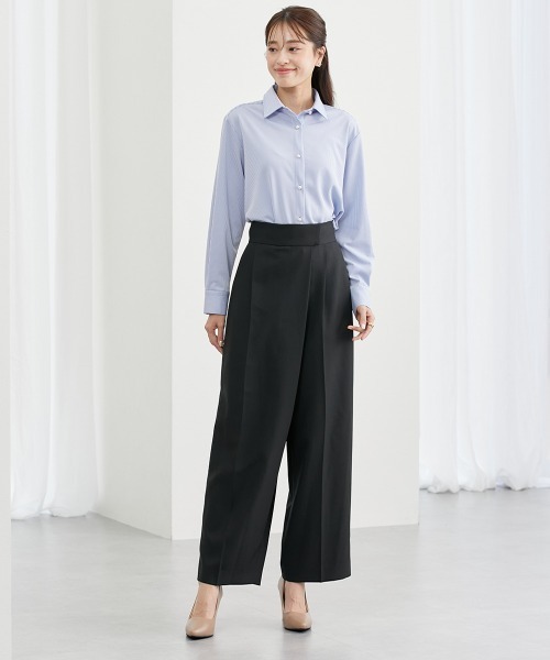 7days Life Styling(セブンデイズライフスタイリング)の「ラップウエストパンツ(その他パンツ・レディース・グレー/ブラック・LL/S/M/L)」の3枚目の写真