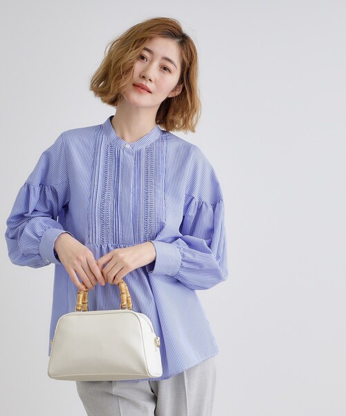 grove（グローブ）の「【雑誌掲載】バンブーハンドル2WAYボストン（ボストンバッグ・レディース・アイボリー/ブラック/ナチュラル・00）」の4枚目の写真