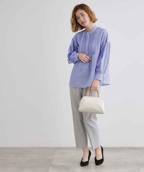 grove（グローブ）の「【雑誌掲載】バンブーハンドル2WAYボストン（ボストンバッグ・レディース・アイボリー/ブラック/ナチュラル・00）」の5枚目の写真