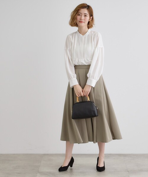 grove（グローブ）の「【雑誌掲載】バンブーハンドル2WAYボストン（ボストンバッグ・レディース・アイボリー/ブラック/ナチュラル・00）」の8枚目の写真