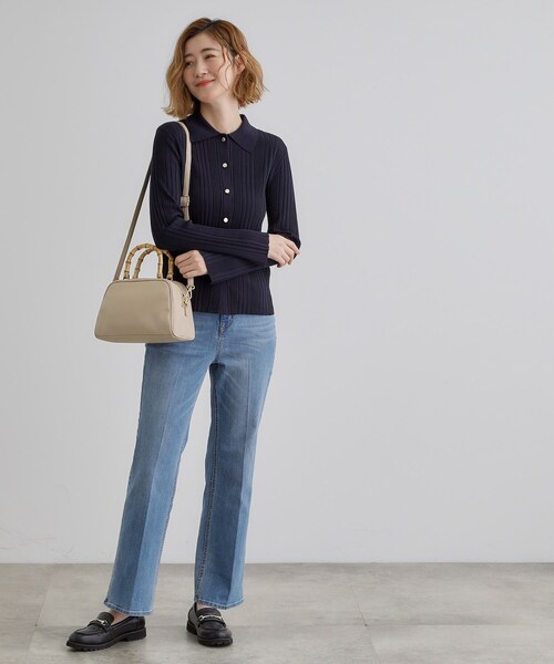 grove（グローブ）の「【雑誌掲載】バンブーハンドル2WAYボストン（ボストンバッグ・レディース・アイボリー/ブラック/ナチュラル・00）」の11枚目の写真