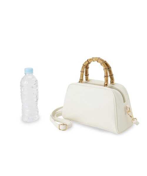 grove（グローブ）の「【雑誌掲載】バンブーハンドル2WAYボストン（ボストンバッグ・レディース・アイボリー/ブラック/ナチュラル・00）」の13枚目の写真