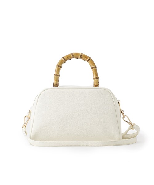 grove（グローブ）の「【雑誌掲載】バンブーハンドル2WAYボストン（ボストンバッグ・レディース・アイボリー/ブラック/ナチュラル・00）」の18枚目の写真