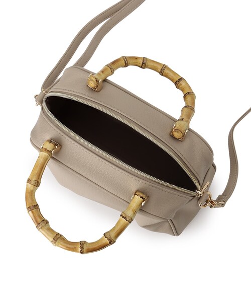 grove（グローブ）の「【雑誌掲載】バンブーハンドル2WAYボストン（ボストンバッグ・レディース・アイボリー/ブラック/ナチュラル・00）」の21枚目の写真