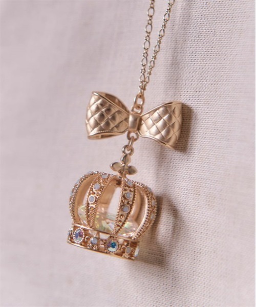 axes femme kawaii(アクシーズファムカワイイ)の「ロイヤルクラウンネックレス(ネックレス・レディース・ゴールド/アンティークゴールド・FREE)」の5枚目の写真