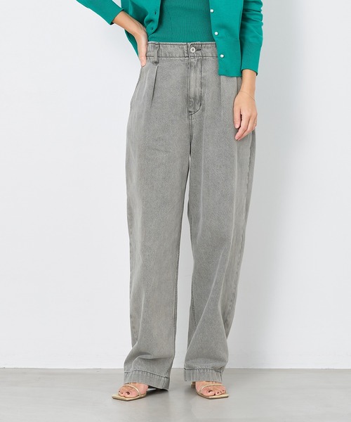 MICA&DEAL（マイカ＆ディール）の「ハイウエストデニムパンツ〈2サイズ展開〉（デニムパンツ・レディース・ライトブルー/ブラック・36/38）」の2枚目の写真