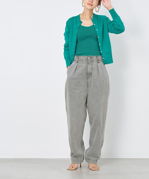 MICA&DEAL（マイカ＆ディール）の「ハイウエストデニムパンツ〈2サイズ展開〉（デニムパンツ・レディース・ライトブルー/ブラック・36/38）」の3枚目の写真