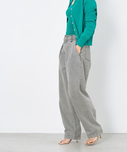 MICA&DEAL（マイカ＆ディール）の「ハイウエストデニムパンツ〈2サイズ展開〉（デニムパンツ・レディース・ライトブルー/ブラック・36/38）」の6枚目の写真