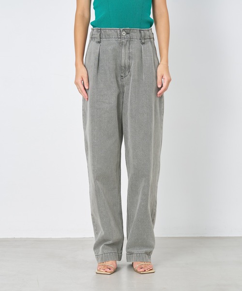 MICA&DEAL（マイカ＆ディール）の「ハイウエストデニムパンツ〈2サイズ展開〉（デニムパンツ・レディース・ライトブルー/ブラック・36/38）」の11枚目の写真