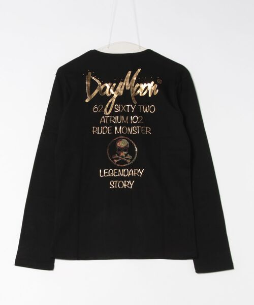 ARCHIVER（アーカイバ）の「【W】【it】【Day Moon】バックプリントVネックL/S-T（Tシャツ/カットソー・メンズ・ブラック/ホワイト・X-LARGE/MEDIUM/LARGE）」の3枚目の写真