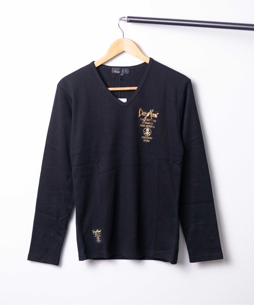 ARCHIVER（アーカイバ）の「【W】【it】【Day Moon】バックプリントVネックL/S-T（Tシャツ/カットソー・メンズ・ブラック/ホワイト・X-LARGE/MEDIUM/LARGE）」の2枚目の写真