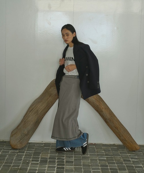 marjour(マージュール)の「STRETCH LIB WRAP SKIRT(スカート・レディース・チャコールグレー/ブラック・M)」の5枚目の写真