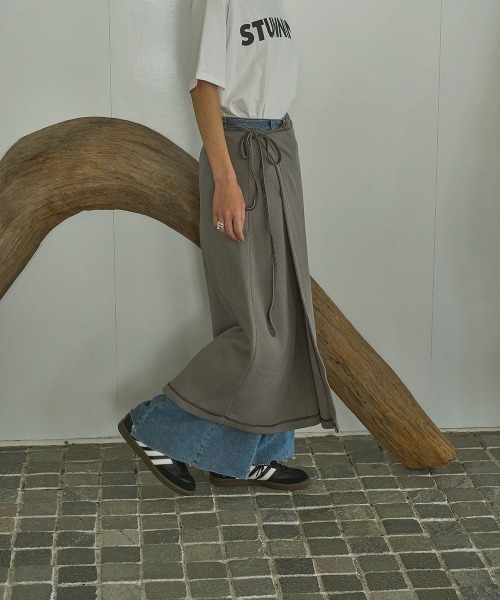 marjour(マージュール)の「STRETCH LIB WRAP SKIRT(スカート・レディース・チャコールグレー/ブラック・M)」の10枚目の写真