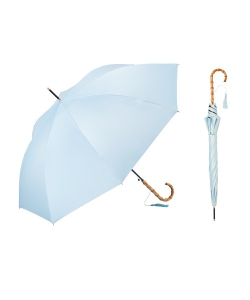 Waterfront（ウォーターフロント）の「サンシェイドロング竹手元 55cm　日傘　雨傘　兼用（長傘・レディース・ホワイト/ブラック/ブルー/グリーン/ダークネイビー・FREE）」の14枚目の写真