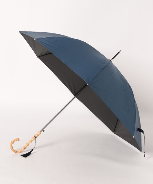 Waterfront（ウォーターフロント）の「サンシェイドロング竹手元 55cm　日傘　雨傘　兼用（長傘・レディース・ホワイト/ブラック/ブルー/グリーン/ダークネイビー・FREE）」の13枚目の写真
