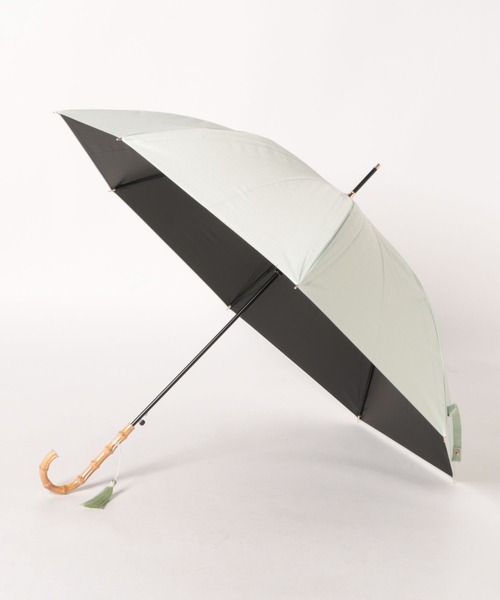Waterfront（ウォーターフロント）の「サンシェイドロング竹手元 55cm　日傘　雨傘　兼用（長傘・レディース・ホワイト/ブラック/ブルー/グリーン/ダークネイビー・FREE）」の11枚目の写真