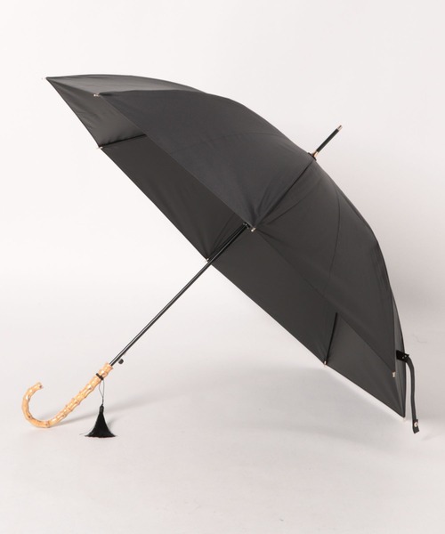 Waterfront（ウォーターフロント）の「サンシェイドロング竹手元 55cm　日傘　雨傘　兼用（長傘・レディース・ホワイト/ブラック/ブルー/グリーン/ダークネイビー・FREE）」の9枚目の写真