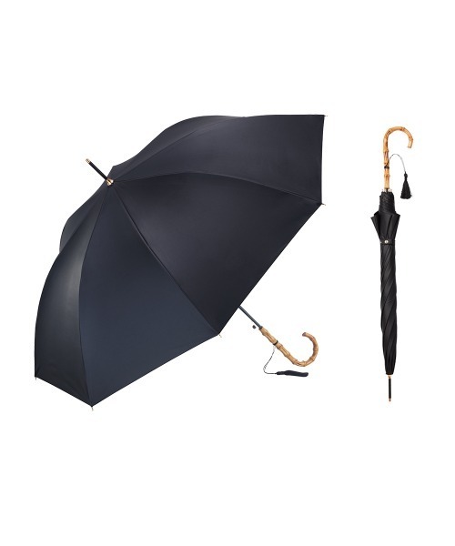 Waterfront（ウォーターフロント）の「サンシェイドロング竹手元 55cm　日傘　雨傘　兼用（長傘・レディース・ホワイト/ブラック/ブルー/グリーン/ダークネイビー・FREE）」の15枚目の写真