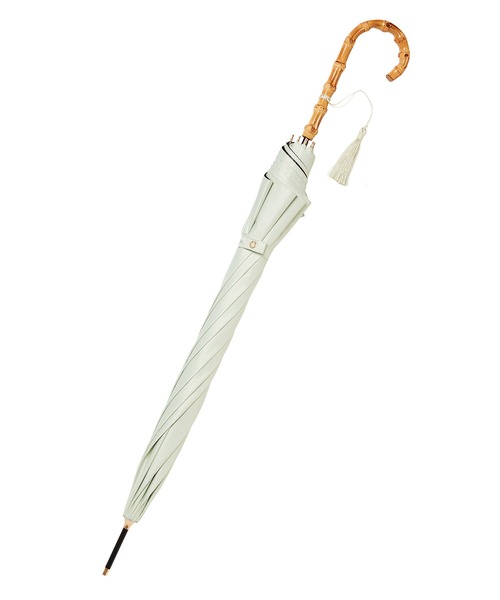 Waterfront（ウォーターフロント）の「サンシェイドロング竹手元 55cm　日傘　雨傘　兼用（長傘・レディース・ホワイト/ブラック/ブルー/グリーン/ダークネイビー・FREE）」の16枚目の写真