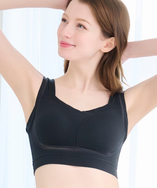 BRADELIS NEWYORK（ブラデリスニューヨーク）の「ゆきねえとろりソフトシルク混ブラ25 ブラデリス 補正下着 補整 ブラレット（ブラジャー・レディース・ブラック/グレー系・LL/3L/M/L/S/4L/5L）」の2枚目の写真