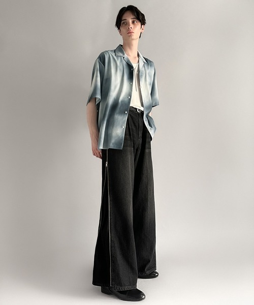 Classical Origin（クラシカルオリジン）の「【Classical Origin】「個性全開。」総柄オーバーサイズドレープ半袖シャツ/Oversized Drape Half Sleeve Shirt（シャツ/ブラウス・メンズ・ブラック/グレー/ブラウン・LARGE/MEDIUM/SMALL）」の4枚目の写真
