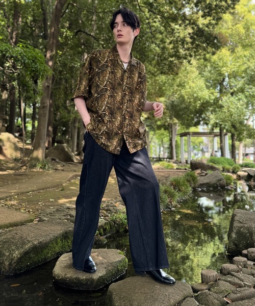 Classical Origin（クラシカルオリジン）の「【Classical Origin】「個性全開。」総柄オーバーサイズドレープ半袖シャツ/Oversized Drape Half Sleeve Shirt（シャツ/ブラウス・メンズ・ブラック/グレー/ブラウン・LARGE/MEDIUM/SMALL）」の21枚目の写真