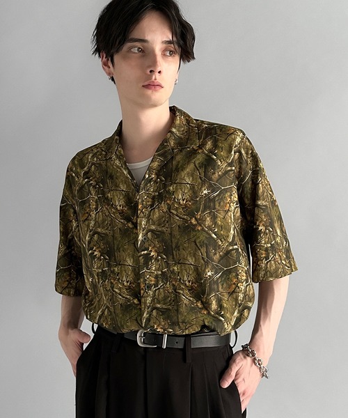 Classical Origin（クラシカルオリジン）の「【Classical Origin】「個性全開。」総柄オーバーサイズドレープ半袖シャツ/Oversized Drape Half Sleeve Shirt（シャツ/ブラウス・メンズ・ブラック/グレー/ブラウン・LARGE/MEDIUM/SMALL）」の12枚目の写真
