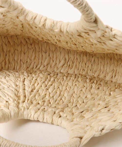 florist（フローリスト）の「【軽い◎】セミサークル編みカゴバッグ/ハンドバッグ（かごバッグ・レディース・オフホワイト/ホワイト×ブルー/ホワイト×ブラック/ブラック/ライトブラウン・FREE）」の15枚目の写真