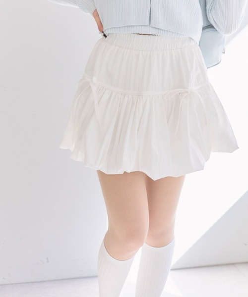 OLIVE des OLIVE（オリーブデオリーブ）の「バルーンリボンミニスカート（スカート・レディース・オフホワイト・FREE）」の3枚目の写真