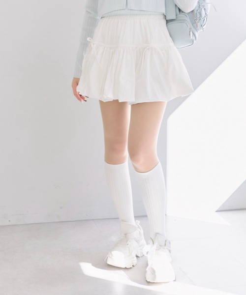 OLIVE des OLIVE（オリーブデオリーブ）の「バルーンリボンミニスカート（スカート・レディース・オフホワイト・FREE）」の6枚目の写真