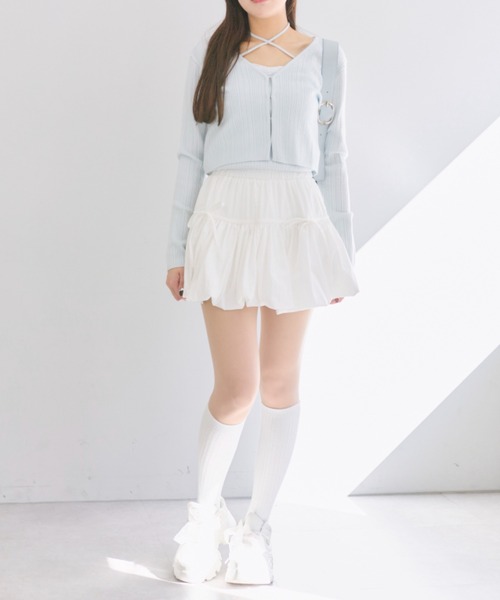 OLIVE des OLIVE（オリーブデオリーブ）の「バルーンリボンミニスカート（スカート・レディース・オフホワイト・FREE）」の7枚目の写真