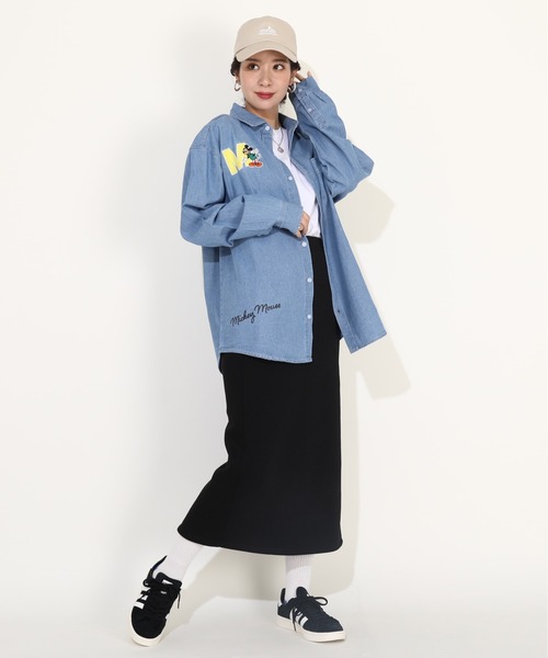 Disney(ディズニー)の「親子お揃い ディズニー ワッペン デニムシャツ 0296A(シャツ/ブラウス・メンズ・ブラック×レッド・M/L)」の6枚目の写真