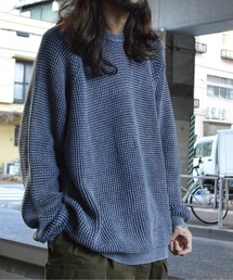 【MODISH GAZE】ストーンウォッシュクルーネックニット