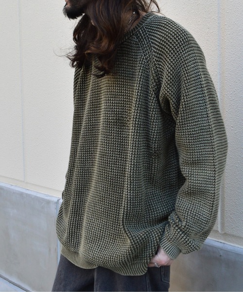 MODISH GAZE(モディシュガゼ)の「【MODISH GAZE】ストーンウォッシュクルーネックニット(ニット/セーター・メンズ・カーキ/ネイビー・LARGE/MEDIUM)」の20枚目の写真