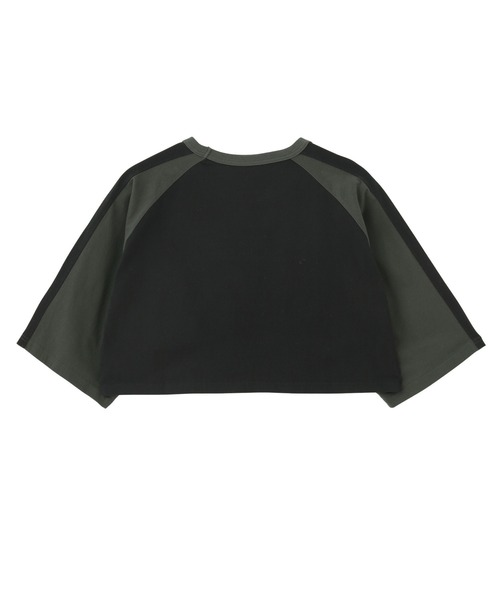 X-girl BICOLOR JACKET & PANTS セットアップ セール】SHOULDER PANELED B/B TEE（Tシャツ/カットソー）｜X