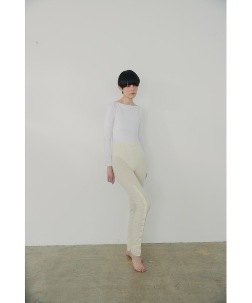 Abor(アボア)の「【Abor】Knitted Leggings Pants/ニットレギンスパンツ(レギンス/スパッツ・レディース・アイボリー/ダークグレー・FREE)」の3枚目の写真