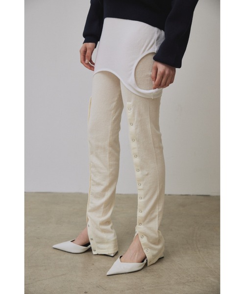 Abor(アボア)の「【Abor】Knitted Leggings Pants/ニットレギンスパンツ(レギンス/スパッツ・レディース・アイボリー/ダークグレー・FREE)」の7枚目の写真